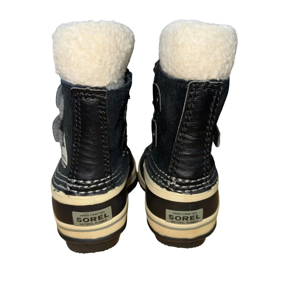 Sorel 1964 Pac Strap Toddler 4 Pre-Owned Snow Boots Black Waterproof Insulated‎
